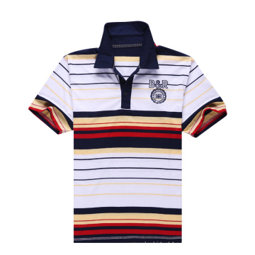 Homens personalizados 100% Cotton Stripe Polo